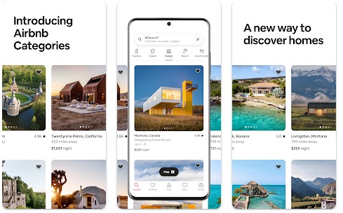 airBNB find places to stay around the world, travel  app, download for free