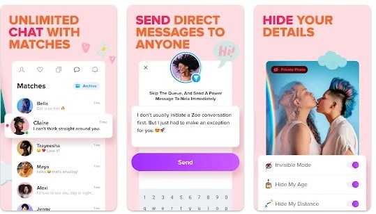  ZOE lesbian dating app, download for free